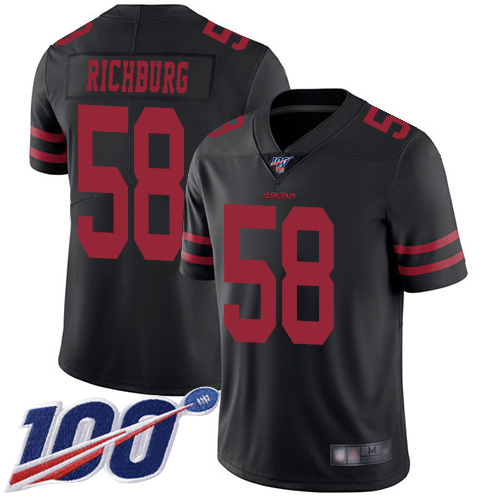 San Francisco 49ers Limited Black Men Weston Richburg Alternate NFL Jersey #58 100th->women nfl jersey->Women Jersey